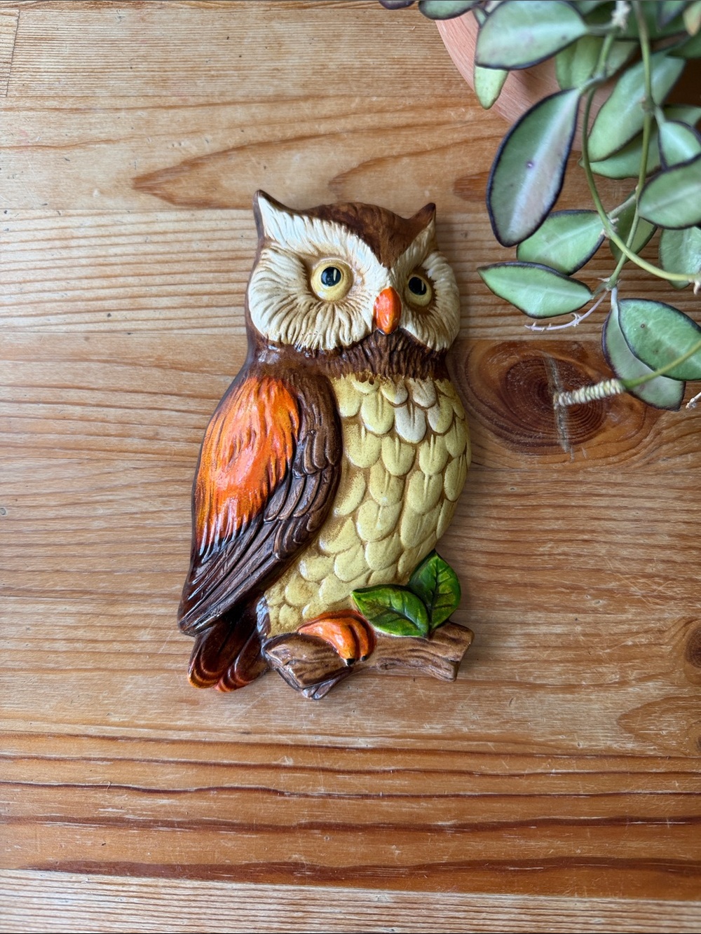 Vintage Ceramic Owl Wall Hanging